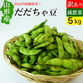 送料無料 山形産 白山 訳あり だだちゃ豆 5kg 減農薬 枝豆 アウトレット 産地直送 お取り寄せ 家庭用