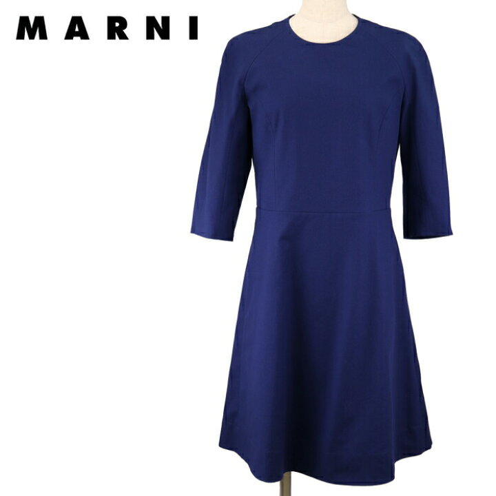 楽天市場】マルニ MARNI ワンピース ネイビー 秋冬 大人 上質 