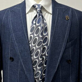 FRANCO BASSI ( フランコバッシ ) ネクタイ ネイビー オーブ柄 ソラーロ オールシーズン シルク ギフト 春ギフト イタリア製 25春夏 大剣8.5cm