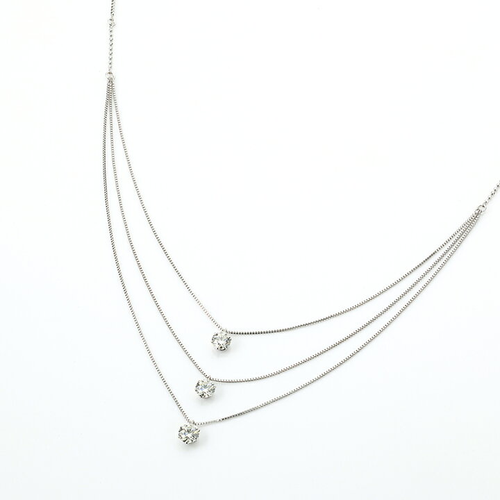 楽天市場】Deliciae 3連 1粒ペンダントネックレス K18WG 天然  