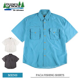 GUIDE'S CHOICE ガイドチョイス GCM652 PACA FISHING SHIRTS SHORT SLEEVE メンズ 半袖シャツ ポケットシャツ フィッシングシャツ トラベルシャツ ポケット ワークシャツ アウトドアウェア 多機能 ブランド おしゃれ