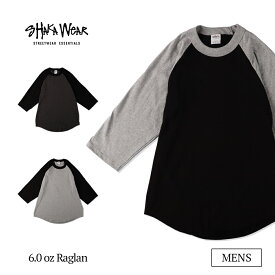 シャカウェア SHAKA WEAR 6.0 oz Raglan メンズ 7分袖Tシャツ 無地 ロンT TEE ロングTシャツ ベースボールTシャツ クルーネック シンプル ブランド