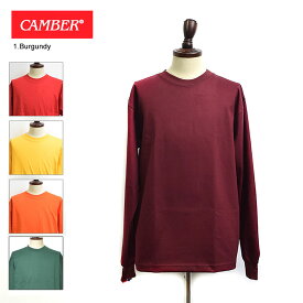 CAMBER キャンバー MAX WEIGHT LONG SLEEVE #305 メンズ ロンT 長袖Tシャツ 長袖T ロングスリーブ TEE ロングTシャツ クルーネック 無地ロンT ブランド 春 秋 冬 バーガンディー レッド イエロー オレンジ グリーン 春 秋冬