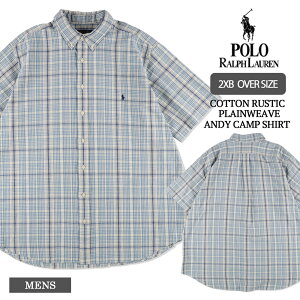 POLO RALPH LAUREN �|�� �����t���[���� 711955083001 PLAINWEAVE ANDY CAMP SHIRT ���� �V���c �����|�C���g �{�^���_�E�� �����Y �� �� �R�b�g�� �C���f�B�S �u���[ �`�F�b�N