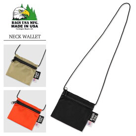 メール便 BAGS USA バッグス ユーエスエー 499 NECK WALLET ネックウォレット コインケース 財布 ポーチ シンプル ミニ財布 小銭入れ コンパクト 防犯グッズ 貴重品入れ ネックポーチ 首下げ アウトドア フェス 旅行 トラベル トラベルグッズ Black Khaki Orange