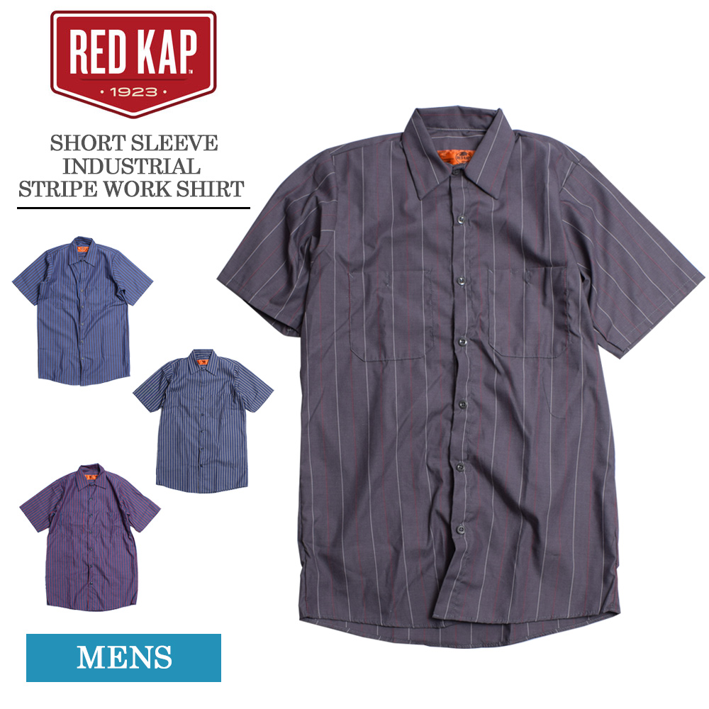 生まれのブランドで RED KAP レッドキャップ SP20BB SP20BW SP20GK SP20GW SP20GI SHORT SLEEVE STRIPED WORK SHIRT Regular メンズ 半袖 シャツ ストライプド ワークシャツ