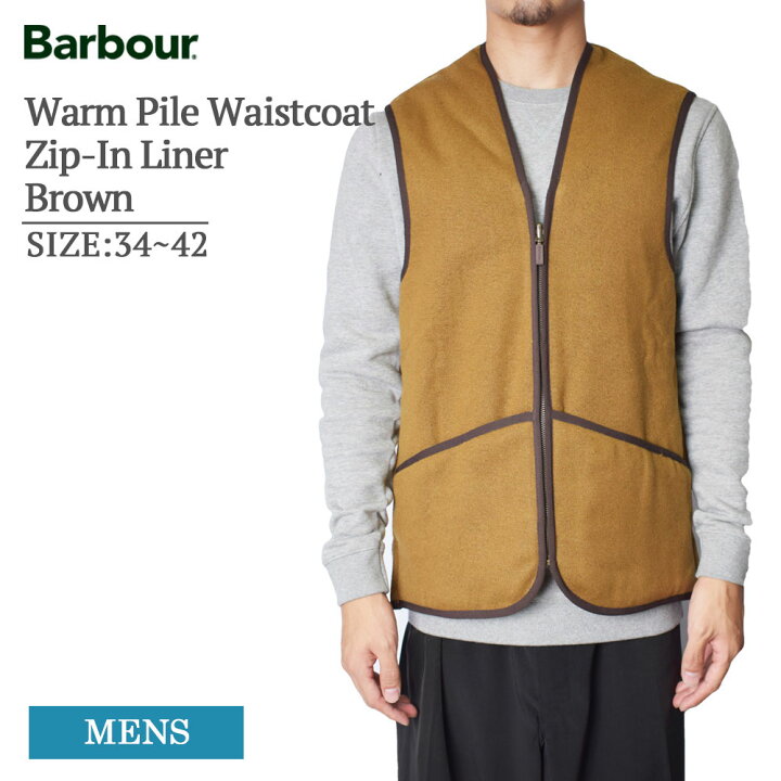 楽天市場】BARBOUR バブアー MLI0004BR31 Warm Pile Waistcoat Zip-In 