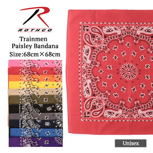 ���[���� Rothco ���X�R �o���_�i Trainmen Paisley Bandana �y�C�Y���[ ��100�� �唻 68cm×68cm �����Y ���f�B�[�X ���j�Z�b�N�X �A�N�Z�T���[ �t�F�C�X�J�o�[ �w�A�o���h �A�E�g�h�A �t�F�X