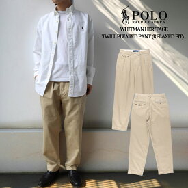 POLO RALPH LAUREN ポロラルフローレン チノパン メンズ ツータック ワイドパンツ リラックスフィット プリーツパンツ ヘリテージツイル ORIGINAL LABEL 710850209 WHITMAN PLEATED PANT ゆったり アメカジ
