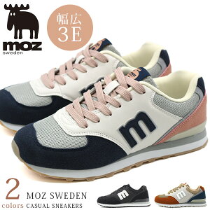 【11円OFFクーポン配布中】 モズ スニーカー レディース 靴 幅広 甲高 3E 軽量 軽い ブランド カジュアル シンプル 通学 お出かけ 快適 疲れにくい 疲れない 滑りにくい 滑らない 歩きやすい ロ