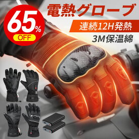 楽天1位＼65%OFF！最安5,780円〜／ 電熱グローブ バイク 3M保温素材＆バッテリー ヒーターグローブ 冬用 3Mシンサレート 8000mAh/10000mAhバッテリー付き 高機能保温素材 裏起毛 3段階温度調整 撥水加工 防寒 男女兼用 ユニセックス メンズ レディース バイク 父の日 ギフト
