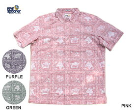 Reynspooner レインスプーナー アロハシャツ LAHAINA SAILOR ラハイナセーラー メンズ 半袖 ハワイ ブランド 裏生地 リバースプリント ボタンダウン フルオープン アメカジ