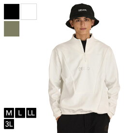 アウトレット セール品 値下げ メンズ 裏フリース ボンディングハーフジッププルオーバー ゴルフウェア トップス アウター ハーフジップ フリース プルオーバー 男性用 スポーツ ゴルフ M L LL 3L 大きいサイズ 秋冬 デルソル ホワイト 白 防寒 裏フリース 寒さ対策 5041