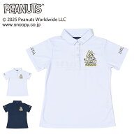 7885 DELSOLxPEANUTS スヌーピーコラボ 75周年デザインポロシャツ ゴルフウェア レディース 春 夏 吸水 …