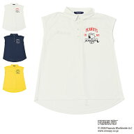 DELSOLxPEANUTS PEANUTSコラボ ラウンドへム フレンチスリーブポロシャツ ゴルフウェア レディース 真夏 …