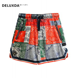 �yMWM / �G���_�u�����[�G���z�yMOD WAVE MOVEMENT / ���b�h�E�F�C�u���[�u�����g�zMWM BANDANA SHORT �p���c �V���v�� �j�����p MULTI ORANGE GREEN BLUE