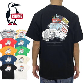 CHUMS チャムス CH01-2348 GO OUTDOOR POCKET T-SHIRT ゴー アウトドア ポケット Tシャツ バックプリント 半袖 トップス アウトドア キャンプ フェス メンズ レディース ユニセックス 10カラー 国内正規 2024SS