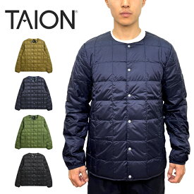 タイオン TAION TAION-104 BASIC CREW NECK BUTTON INNER DOWN JACKET ベーシック クルーネック ボタン インナーダウン ジャケット【10％OFF】 800FP 羽毛 通勤 アウトドア キャンプ ストリート アウター 保温 防寒 防風 メンズ レディース ユニセックス 国内正規 2024AW