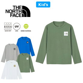 ザ・ノース・フェイス THE NORTH FACE NTJ32357 L/S SMALL SQUARE LOGO TEE【10%OFFセール】ロングスリーブ スモール スクエア ロゴ ティー キッズ Tシャツ トップス アウトドア キャンプ ジュニア 男の子 女の子 子供服 UVケア 長袖 130～150cm 4カラー 国内正規 2025SS