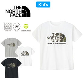 ザ・ノース・フェイス THE NORTH FACE NTJ32359 S/S CAMO LOGO TEE【10%OFFセール】ショートスリーブ カモ ロゴ ティー キッズ Tシャツ トップス アウトドア キャンプ ジュニア 男の子 女の子 子供服 UVケア サステナブル 半袖 130～160cm 3カラー 国内正規 2025SS