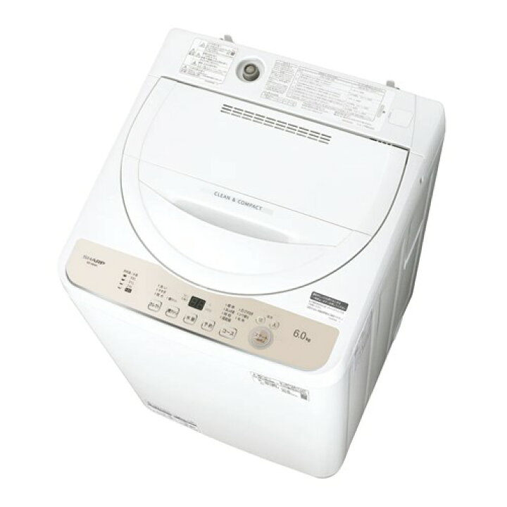楽天市場】SHARP シャープ【ES-GE6H-N】ESGE6H-N 6kg 全自動 洗濯機  