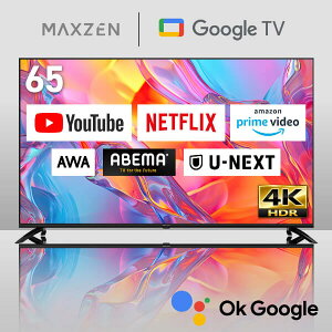 MAXZEN (�@�l����̔�) �t���e���r 65V�^�@4K�Ή�GoogleTV MVU65CH07