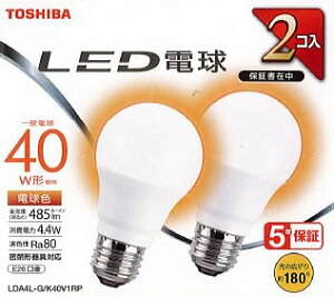 yP[X̔ 5Zbgz LEDd A` ʓd` 40W Lz dF E26 2P ΉLDA4L-G/K40V1RP