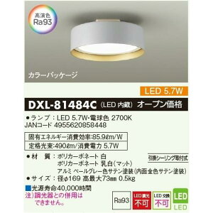 DAIKO DXL-81484C �������^�V�[�����O �y�[���O���[ �d���F JAN4955620858448 EC zaiko