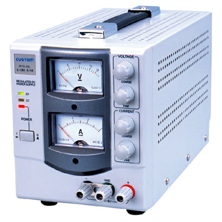 楽天市場】AP-1803 カスタム アナログ式直流安定化電源 0〜18V・0〜3A 