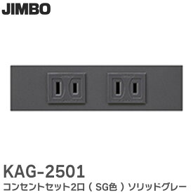 KAG-2501 コンセントセット2口 ( SG色 ) ソリッドグレー NKシリーズ家具・機器用 神保電器 (JIMBO)