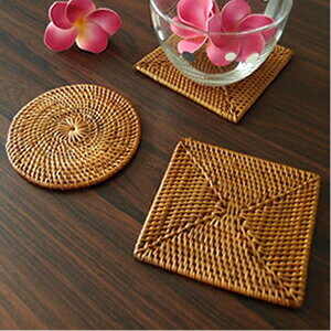 【送料無料★500円ポッキリ】コースター アタ製 アタ スクエア オーパル 円形 丸型 角型 アジアン バリ キッチン キッチン用品 tc カリフォリニア 西海岸 北欧 モダン お弁当グッズ かわいい