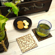 【送料無料★500円ポッキリ】コースター シナモン 四角 スクエア キッチン用品 アジアン バリ島 tc カリ…