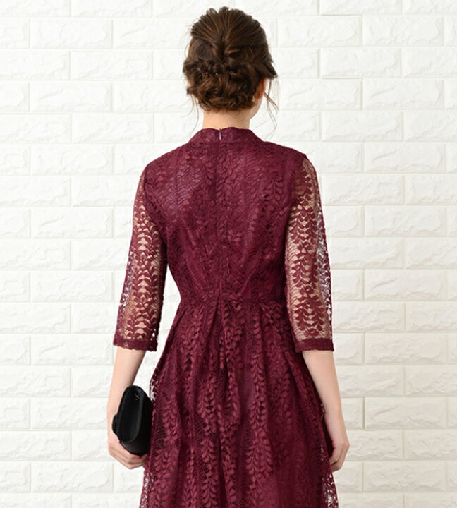 楽天市場 ハイネック パーティードレス 総レース ワンピース ロングワンピース 七分袖 ブラック グレー ワインレッド ロング丈 レディース 袖付き 結婚式 二次会 お呼ばれ 披露宴 卒業式 入学式 花柄 レース 大きいサイズ 代 30代 40代 春 秋 冬 レースレディース