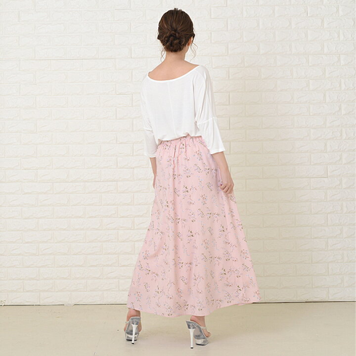 楽天市場 花柄ロングスカート フラワープリント スカート きれいめ 小花柄 ロング丈 女子会 デート ブラック ベージュ ブルー ピンク 代 30代 レディース 春 夏 秋 冬 レースレディース