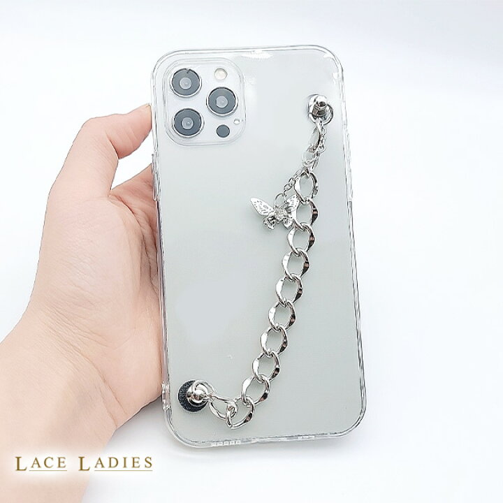 楽天市場】バタフライチェーンストラップスマホケース iPhone13ケース  