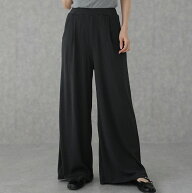 ハイウエスト ダブル タック ワイド パンツ 女性 レディース ボトム ズボン バギーパンツ 脚長効果 細見…