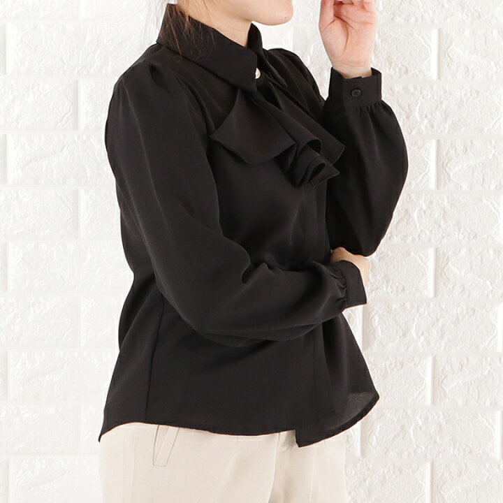 ツルバイマリコオイカワ シフォン ブラウス トップス パフスリーブ  