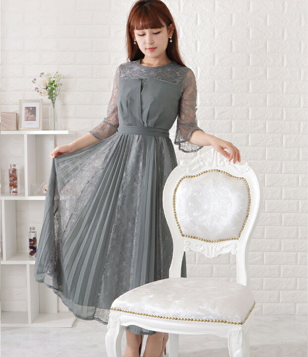 楽天市場】ウエストリボンシフォンプリーツワンピース 女性 レディース  