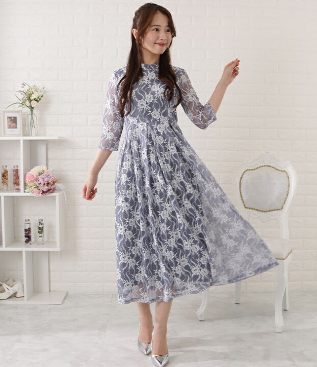 楽天市場】総レース5分袖タックワンピース 女性 レディース ワンピース  