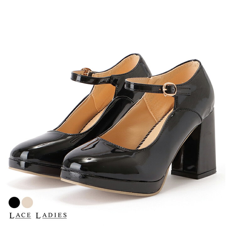 楽天市場】エナメルストラップハイヒールパンプス 女性 レディース  