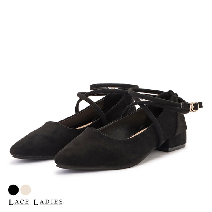 楽天市場】スエード調ポインテッドストラップパンプス 女性 レディース  