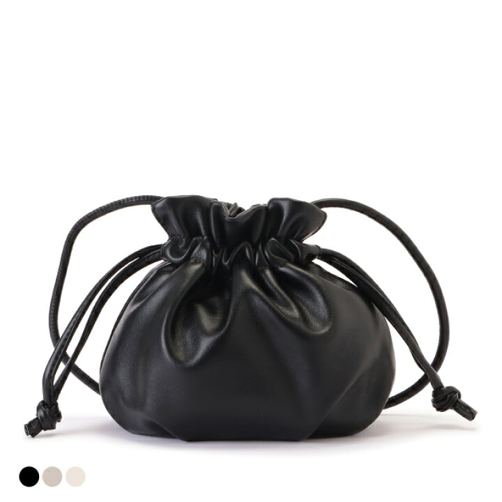 楽天市場】レザー調ドローストリング巾着ショルダーバッグ レディース  