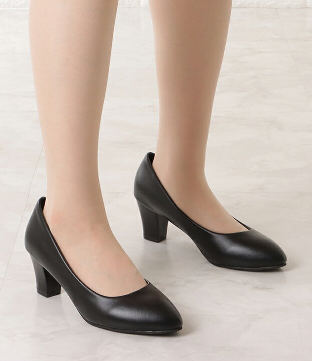 楽天市場】【選べるヒール3タイプ】ポインテッドプレーンパンプス 女性  