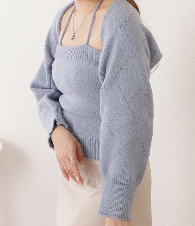 楽天市場】ニットキャミ×ボレロトップスセットアップ 女性 レディース  