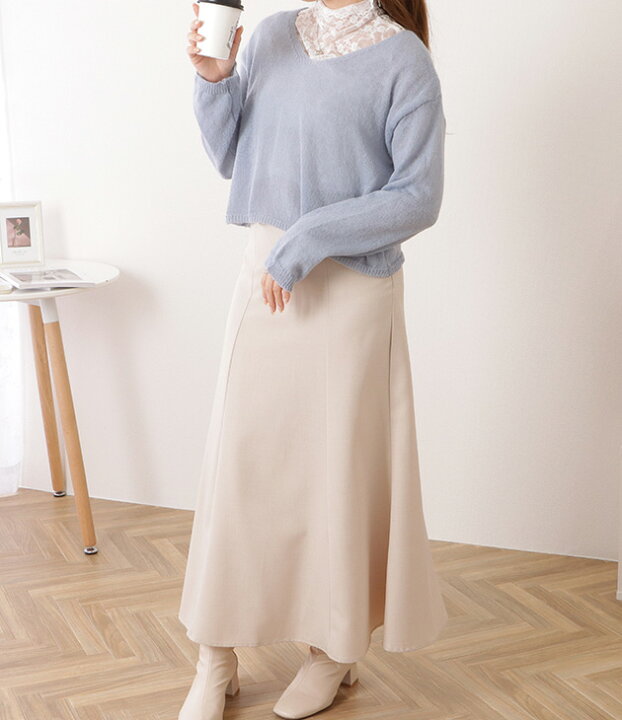楽天市場】ドロップショルダーゆるシルエットクロップドニットトップス 