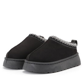 ムートン風厚底ボアショートブーツ 女性 靴 シューズ スリッパ サボ スノーブーツ サンダル 秋 冬 ウィンター ボリューム 合皮 フェイクスエード 防寒 もこもこ ふわふわ あったか 冷え防止 くるぶし丈 ショート