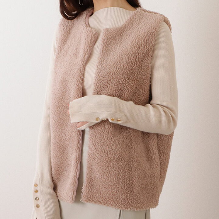 楽天市場】シープ風 ロング ファー ワイド ベスト 女性 レディース  