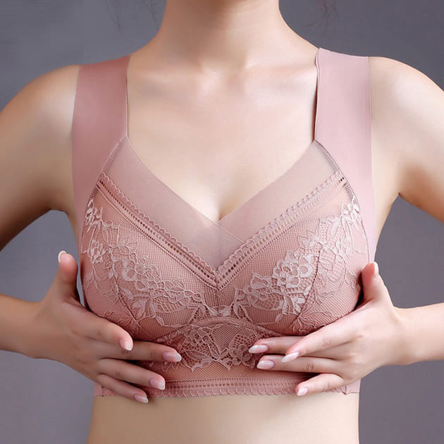 レース × シアー ドッキング ノンワイヤー ブラ 女性 レディース 下着 肌着 ブラトップ ナイトブラ 春 夏 秋 冬 単色 レース 透け感 フェミニン エレガント 可愛い シンプル 単色 リラクシー チュール 華やか セクシー タンクトップ 花柄 フラワー - メイン画像 2