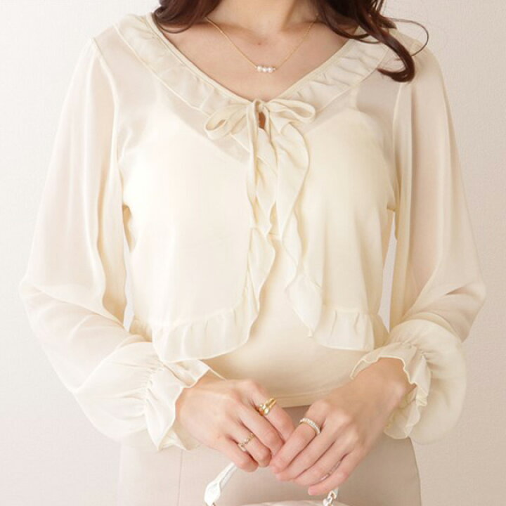 楽天市場】キャンディ袖 シアー フリル ボレロ カーディガン 女性  