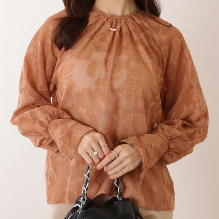 楽天市場】ボタニカル柄 キャンディスリーブ クルーネック シアー  